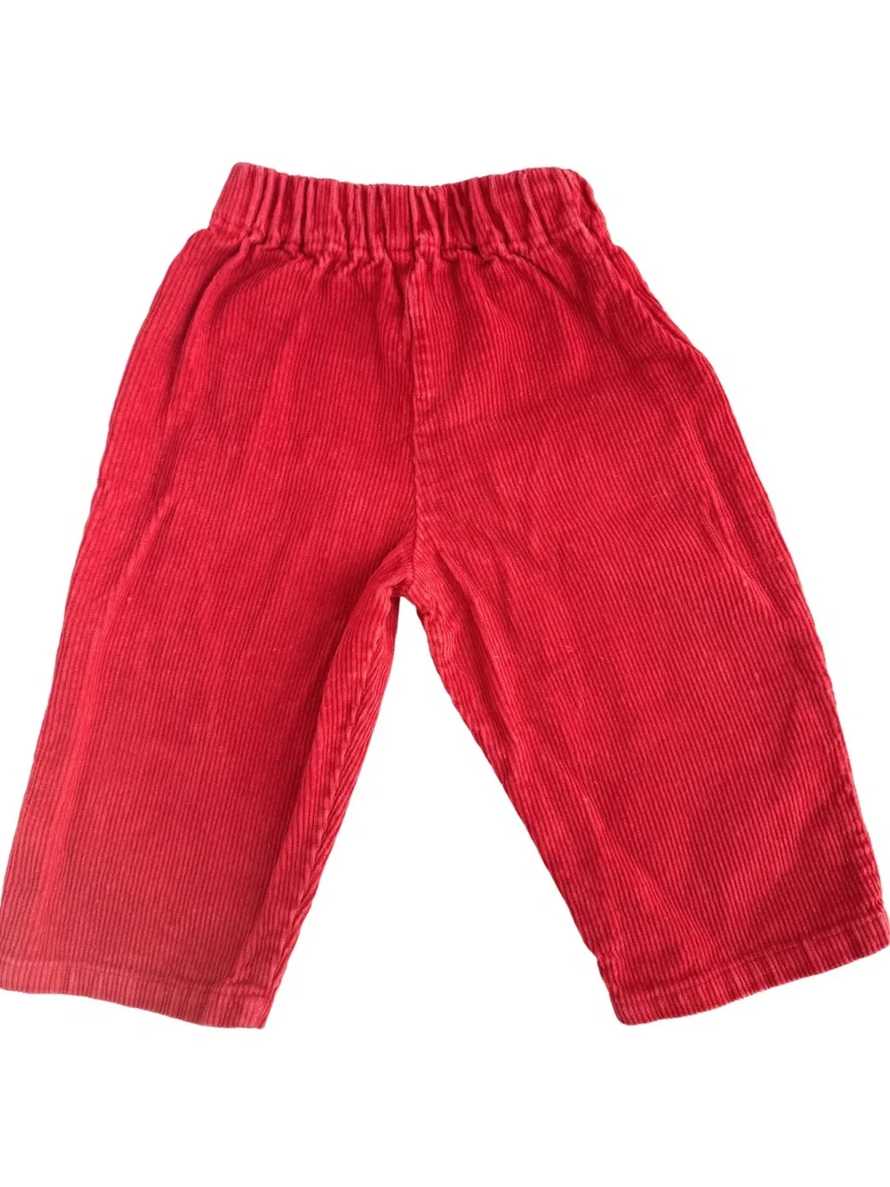 Vintage 90s Color Kids Retro Red Corduroy Pull On Pants Baby Size 12 Months